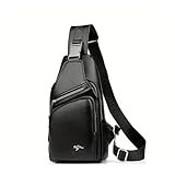 Umhängetasche aus PU-Leder für Herren, Vintage-Stil, Eimerschlinge mit mehreren Taschen und...