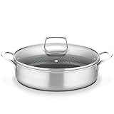 GSW Servierpfanne Innoxa Black, Pfanne mit Deckel aus Glas, Edelstahlpfanne, Wabenpfanne mit...
