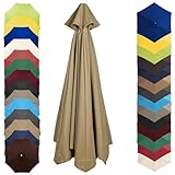 6/8 Rippen Ersatzschirm Baldachin Khaki Sonnenschirm Stoffbezug für Freischwinger & Terrasse...