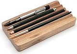 Plogis Stiftablage Holz aus Akazie - 18x9cm Handgemachte Stiftschale Schreibtisch/Ablage für Stifte...