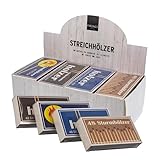 Posten Anker Retro Streichhölzer, 8 x 48er Maxi Pack, 10cm XL, Design Zündhölzer für Zuhause,...