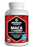 Maca Kapseln hochdosiert 4000 mg + L-Arginin + Vitamine + Zink, 240 Kapseln , Pulver aus der Maca...