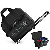 Aisthtea Ball Bowlingtasche mit Rollen, Rollwagen Bowlingtaschen mit großem separatem Schuhfach und...