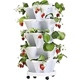 6 x Erdbeer-Pflanzgefäß Stapelbarer Pflanzgefäß Vertikaler Turm Garten Pflanzgefäß...