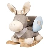 Nattou Schaukeltier Esel Cappuccino, 10-36 Monate, 60 x 39 x 50 cm, Blau