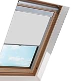 EINFEBEN Verdunkelungsrollo Rollo mit Seitenschienen für Dachfenster / F04 Grau (49.3x74.0cm)/...