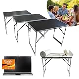 Lemodo 3-teiliger Tapeziertisch klappbar in schwarz - multifunktionaler Arbeitstisch und...