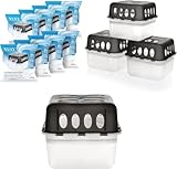 Vaily Luftentfeuchter 4er Set mit 8x 400g Nachfüllbeutel - Raumentfeuchter mit Granulat für Bad,...