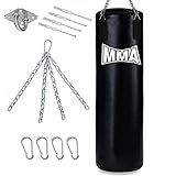 Boxersack 120x30 cm MMA Boxsack Hängend Gefüllt Punchingsäcke mit Kette und Deckenhaken Medium...