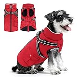 Woiil Hundemantel Hundejacke Wintermantel für Mittelgroße Hunde, Hundemantel Winter mit Geschirr,...