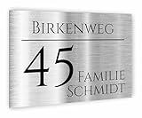 Premium Hausnummer | individuell anpassbar | Aluverbund silber gebürstet | UV Beständig |...