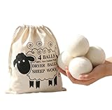 Provance 4er Set XXL Trocknerbälle aus 100% Schafwolle | Spart Energie & Zeit, für weiche Wäsche...