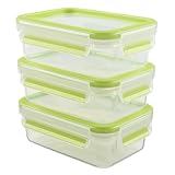 EMSA Clip & Close Frischhaltedosen-Set, rechteckig, 0.55 L, Aufbewarungsboxen, 100 Prozent dicht,...