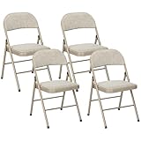 HOMCOM 4er Set Klappstuhl Campingstuhl mit Gepolsteter Rückenlehne, Klappbar Bürostuhl mit...