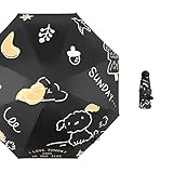 XCBVS Taschenschirm mit niedlichem Welpendruck, kompakter Mini-Sonnenschirm, Regenschirm Damen und...