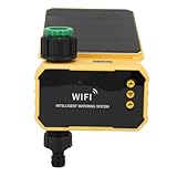 SIXRUN WiFi Wasseruhr, Smart Sprinkleruhr mit Solarpanel und Regensensor, Automatischer...