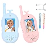 Video-Walkie-Talkie – 2-teiliges Funkspielzeug, wiederaufladbare Kinder-Walkie-Talkies mit 4...