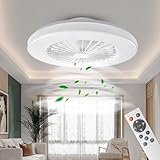 BKZO Moderne LED-Deckenleuchte mit Ventilator, Deckenventilator mit Lampe, 24...