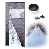 Magnetischer Thermisch Isolierter Türvorhang Kälteschutz Wärmeschutzvorhang Mit Transparentem...