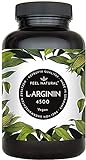 L-Arginin - 365 vegane Kapseln - 4500mg pflanzliches L Arginin HCL aus Fermentation (davon 3750mg...