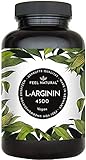 L-Arginin - 365 vegane Kapseln - 4500mg pflanzliches L Arginin HCL aus Fermentation (davon 3750mg...