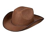 Boland 04097 - Hut Cowboy, Braun, mit Hutschnur, Filz, Ranger, Wild West, Westernhut, Accessoiree,...