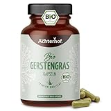 Gerstengras Kapseln Bio 180 Stück | fein gemahlenes Gerstengras im Kapsel-Format | aus kontrolliert...