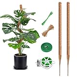 RYHX 2er Set Monstera Rankhilfe, 75cm Biegsamer Kokos Pflanzstab mit Zubehör, Moosstab für...