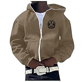 Dasongff Hoodie Herren Warm Mit ReißVerschluss Kapuzenpullover Vielseitig Casual Hoody Neuheit...