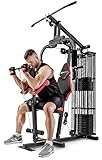 Hop-Sport Kraftstation HS-1044K für Zuhause - multifunktionale Fitnesstation mit Seil- und Latzug &...