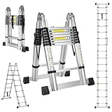 STANEW 5M(2.5+2.5M) Alu Teleskopleiter Teleskop Klappleiter, Groosse Anwendbarkeit...