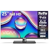 TuTu Smart TV 25 Zoll (64 cm), Full HD Fernseher mit WLAN, Triple Tuner (DVB-T/T2, DVB-C, DVB-S/S2),...