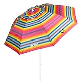 AKTIVE Großer Strandschirm, Ø200 cm, mit Belüftungsdach, UV 50 Schutz, mehrfarbig, 28-32 mm...