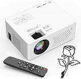 Beamer, Mini Beamer Tragbarer, Full HD 1080P unterstützt Projektor, 50%-100% Zoom, Bluetooth 5.2,...