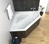 ECOLAM Badewanne IRMA 140 x 140 cm | Eckwanne Eckbadewanne Fünfeckform symmetrisch | Wanne mit Sitz...
