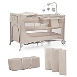 Kinderkraft JOY 2 ACC Kinderbett, 3 in 1 Kinderreisebett, Babybetten, Kinderbett, Reisebett,...