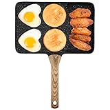 Alongen Omelett Pfanne Weizenstein Beschichtung Kleine Bratpfanne mit 5 Fächern und Abnehmbarer...