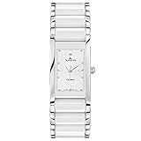 Dugena Damen Quarz-Armbanduhr, Keramik, Gehärtetes Mineralglas, Quadra Ceramica, Weiß/Silber,...