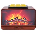 Duftlampe Elektrisch,Kamin Duftlampe für Wachs,Dynamische Flamme Elektrische Duftlampen mit 4 Timer...
