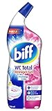 Biff WC Total Reiniger Gel Frühlingsblüte, 750 ml, hygienische Sauberkeit und kraftvoll gegen Kalk