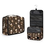 Mexpekil Reise-Kulturbeutel zum Aufhängen, für Damen, Kaffeebohnen, Tassen, groß, Kulturbeutel,...