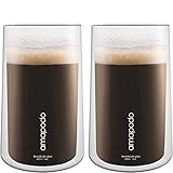 amapodo Doppelwandige Gläser Set 2-teilig - Kaffeegläser 400ml - Latte Macchiato Gläser...