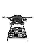 Weber Q2000 Gasgrill mit Stand + Seitentischen, 54 x 39cm Grillfäche, portable, 1 Brenner,...