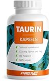 Taurin Kapseln 365x - optimal hochdosiert mit 2000 mg Taurin pro Tag - Taurin mit über 99,9%...