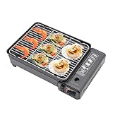Tragbarer Gasgrill Butangasgrill, Tischgrill, koreanischer Grill mit Grillnetz Backblech für die...
