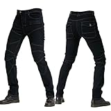 HOMDECR Männer/Damen Slim Fit Motorrad Jeans Mit Protektoren Knie Und Hüftprotektoren Stretch Slim...