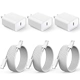 Fast iPhone 15 Charger, 3Pack 20W USB C Charger iPhone 15 Fast Charging iPad Charger Block 6FT Long...