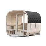 Home Deluxe Gartensauna Hygge Deluxe - Maße: ca. 230 cm x 220 cm | Outdoor Sauna, Fasssauna, Sauna...