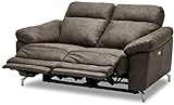 Ibbe Design Braun Stoff 2er Sitzer Relaxsofa Couch mit Elektrisch Verstellbar Relaxfunktion Heimkino...