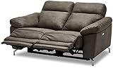 Furnhouse Ibbe Design Braun Stoff 2er Sitzer Relaxsofa Couch mit Elektrisch Verstellbar...